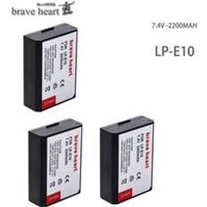 Bateria lp -e10 lpe 10 lp e10 batteripack + dubbel laddare för canon 1100d 1200d 1300d rebel t3 t5 kiss x50 x70 kameratillbehör - 3 batterier