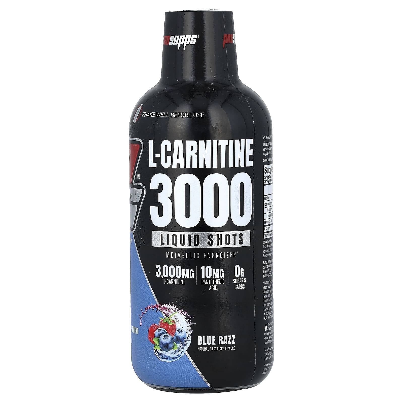 ProSupps, L-Carnitine 3000 Liquid Shot, Blue Raz Flavor, 16 fl oz (473 ml)