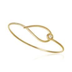 Kharisma 18K Gold Bangle w. Diamond - 2 - S