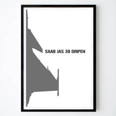 Svartvit Poster: Saab JAS 39 Gripen av Bengt Grönkvist