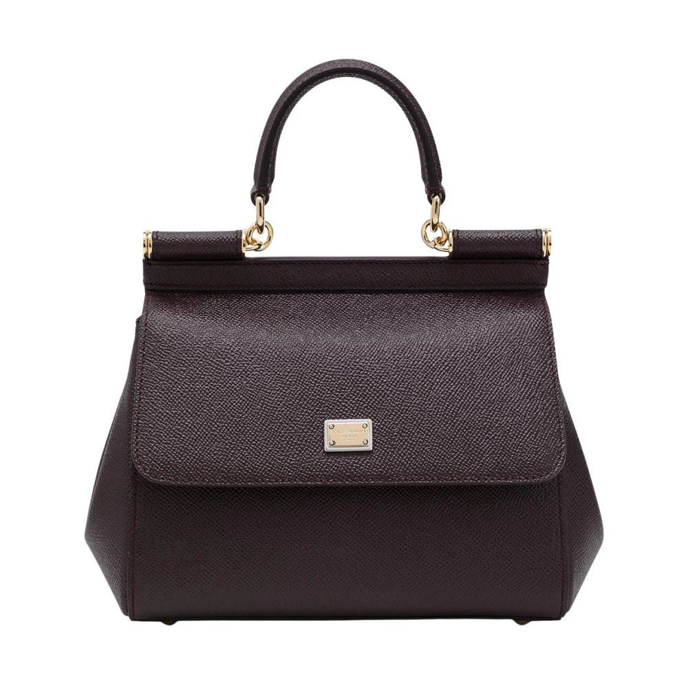 Dolce & Gabbana Sicily Grande Handbag - Tasker - Dame - Lilla - ONE SIZE - Bomuld