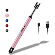 Rouclo Arc tändare, USB uppladdningsbar, vindtät, flexibel, roséguld, modern, elektrisk tändare