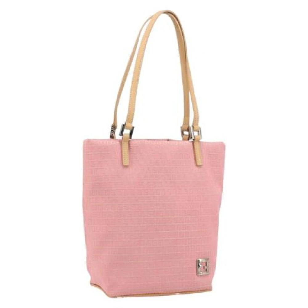 Fendi Vintage Pre-owned Canvas Tote Bag - Vintage - Dame - Lyserød - ONE SIZE - Uld