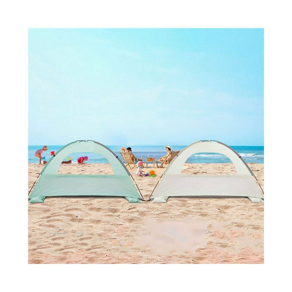 Beach Tent Sun Shelter with Breathable, Portable Outdoor Camping Tent Shade Canopy for Beach & Camping Cream