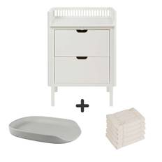 Sebra Skötbord med lådor - Classic White - Bundle 3