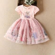 2-11 År Piger Frozen Elsa Prinsesse Tutu Tulle Kjole Fødselsdagskjole Gaver. 4-5 År. Pink