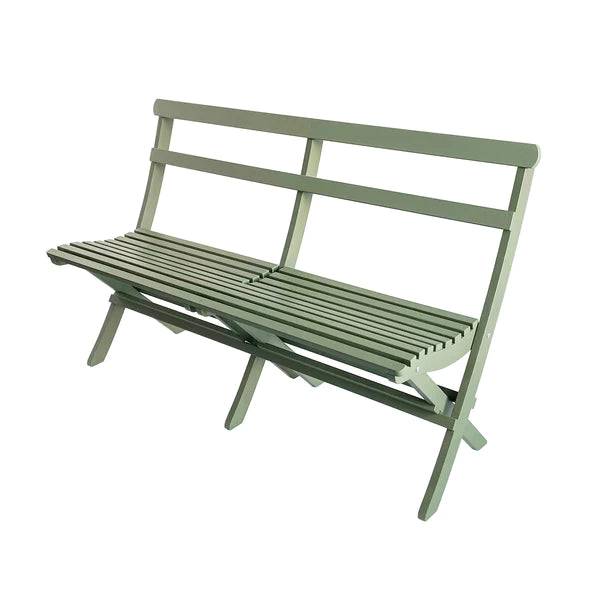 Trädgårdssoffa Solbacka - 1920-tal, hopfällbar, 150 cm - NG = Naturgrön
