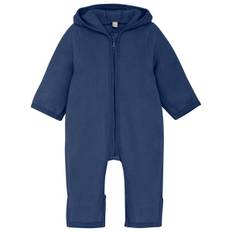 Huttelihut Kid's Pram Suit Bear Ears Cot. Fleece Overall Barn Storlek 74 Färg blå