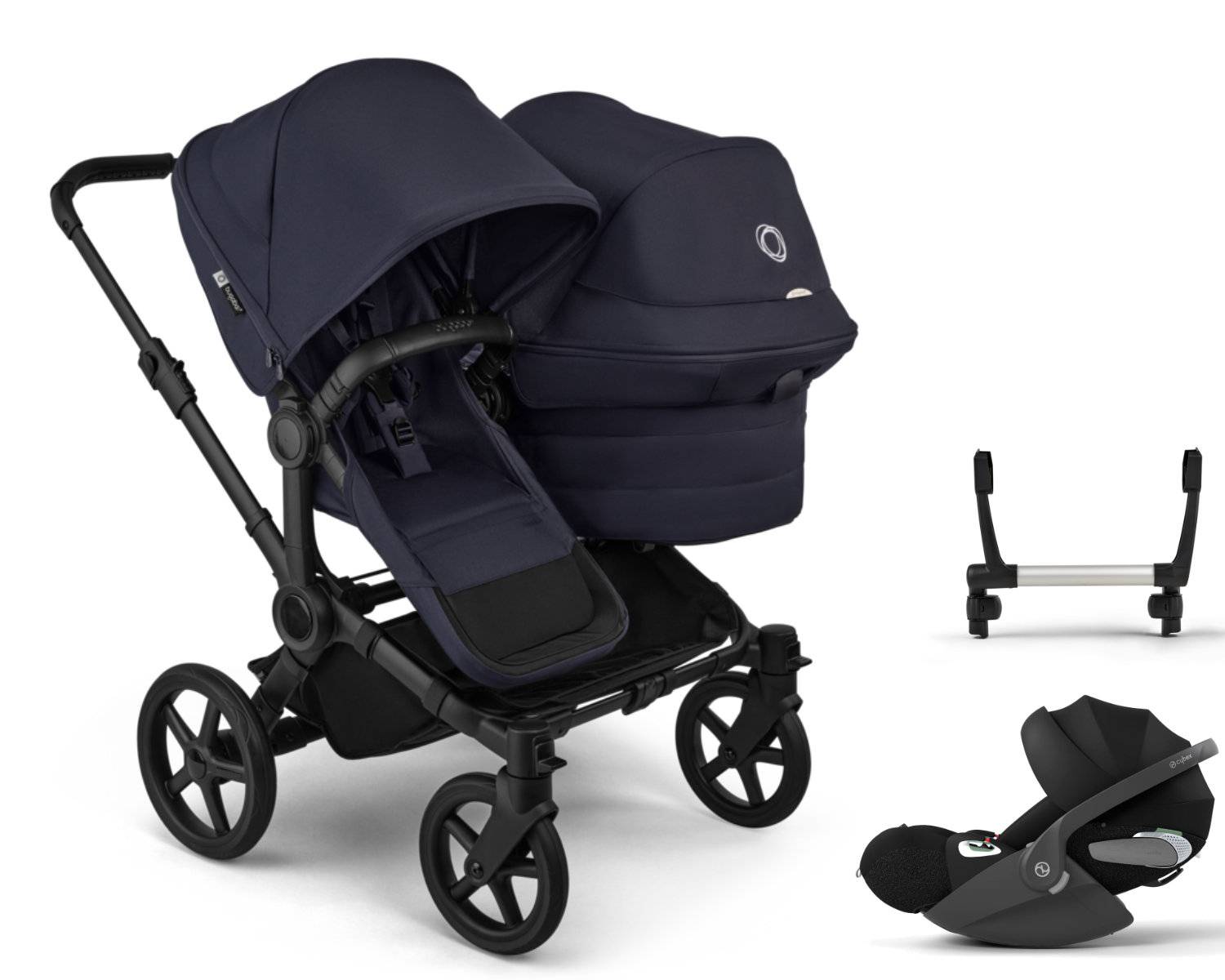 Bugaboo Donkey 6 Duo 3-in-1 Set incl. Cybex Cloud T i-Size - Black / Deep Indigo