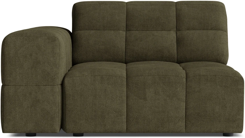 Modulsofa venstrevendt Micadoni Jennifer, grøn chenille Eden 12 Olive H78×B106×D102 cm