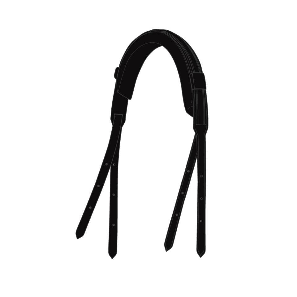 CATAGO - Gentle Bridle Nakkestykke m. Fyld - Sort - Cob