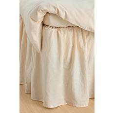 Ellos Home - Sengekappe Elly Frilled i genanvendt halvlinned - Hvid - 180X200