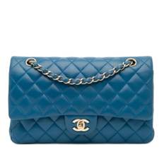 Chanel Vintage, Taske, Dame, Blå, ONE SIZE, Uld, Pre-owned Laeder chanel-tasker