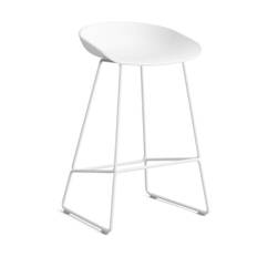 HAY About a Stool 38 Low barstol 2.0 Vit-vitt stålstativ