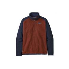 Patagonia Men's Better Sweater 1/4 Zip - Barn Red W/ New Navy