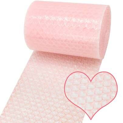 1 rulle PE presentpappersskum, minimalistisk rosa filamentskum för fest, dämpande plastfolie för flytt och frakt bubbelplast för extra skydd genomskin - Babyrosa (En-Storlek)