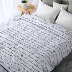 1pc svartvita kärleksbrev vackert tryckta europeiskt quiltat täcke/sängöverkast/täcke/filt/sommartäcke #sw - 200 x 220cm