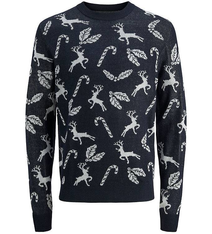 Jack & Jones Tröja - Stickad - JjXmas Andrew - Sky Captain - Jack & Jones - 14 år (164) - Tröja