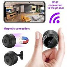 A9 WiFi Mini Camera Infrared Night Vision HD 1080p Wireless Video Recorder Security Monitoring Camera Smart Home Mini Baby And Pet Security WiFi Camera Secret Spy (White/Black) Optional Memory Card Set.