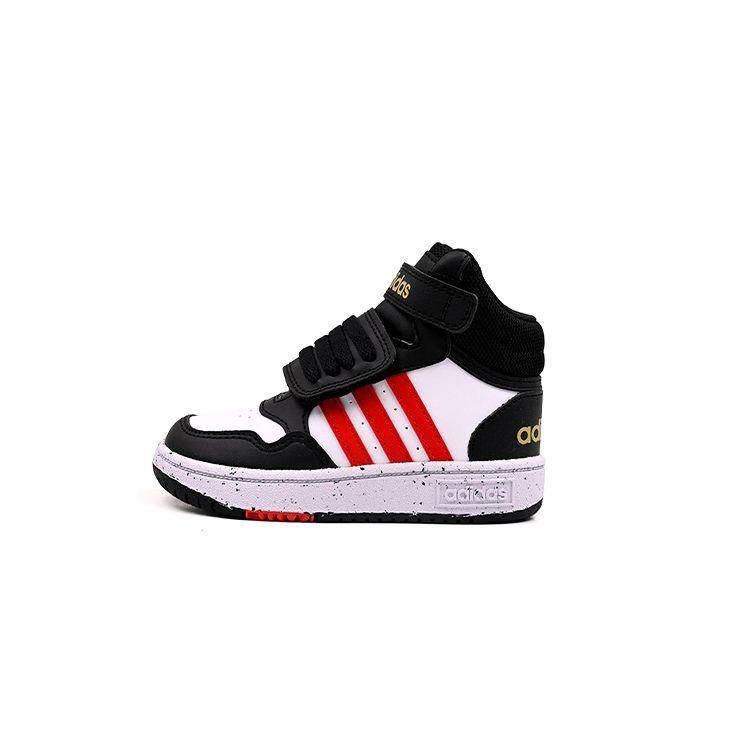 Adidas Hoops Mid I Black White Vivid Red Baby Sneakers Cloud-White Core-Black HR0229 23½