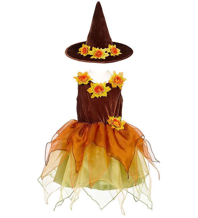 Souza Maskeradkläder - Häxa - Sabrina - Brun/Orange - Souza - 8-10 år (128-140) - Maskeradkläder