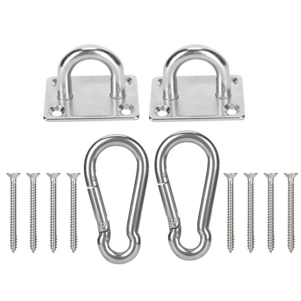 Karabinhage i rustfrit stål til udendørs camping, kraftig fjederkrog med glat overflade, hurtigkobling, alsidig binding, sikker at bruge (20 stk.)