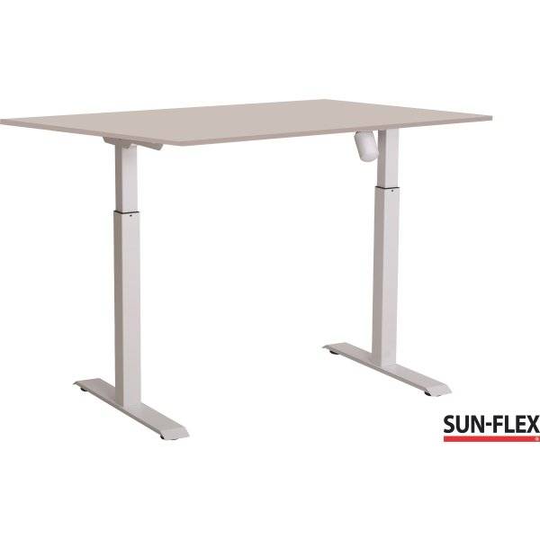 Sun-Flex I hæve-sænkebord, 160x80, Hvid/grå