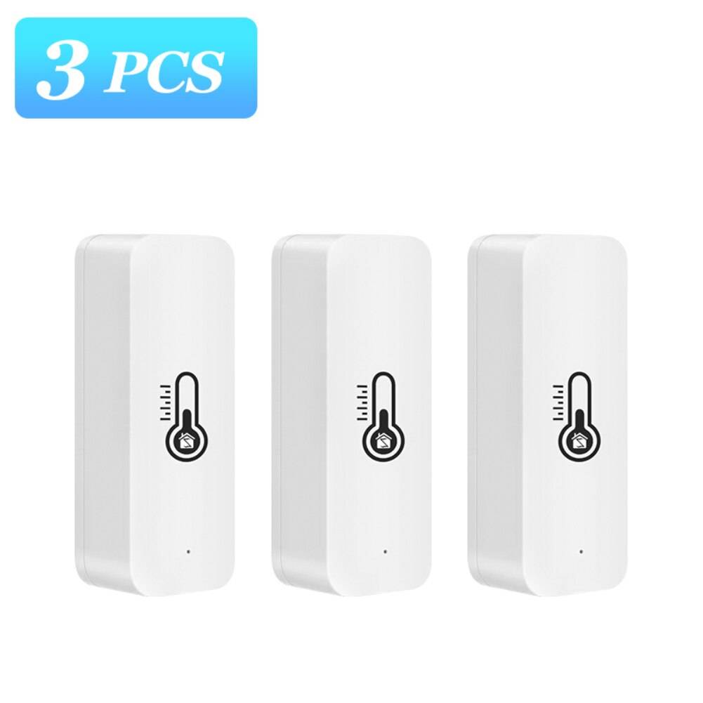 Tuya wifi eller zigbee temperatur fuktighetssensor styrenhet mätare inomhushygrometer termometer fungerar med alexa google smart life - 3 sensorer 01 / Zigbee