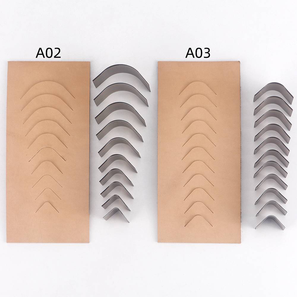 1Set Handmade Stamping Tools for Faux Leather, Metal Cutting Knife Mold, R-Angle Knife Mold, DIY Round Corner Cutting Knife Mold