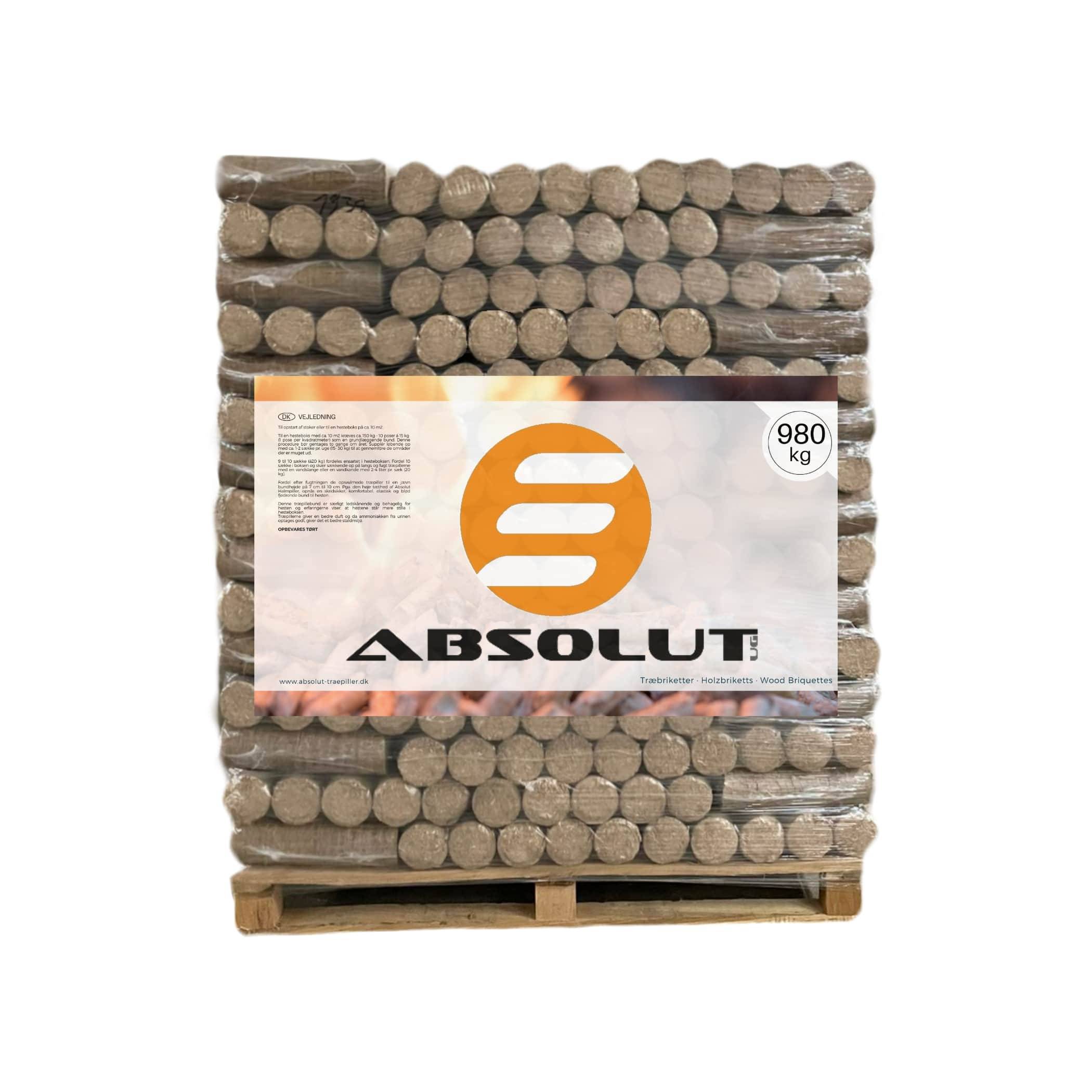 Absolut Træbriketter Nestro Rondo EG 1 palle (480 kg).