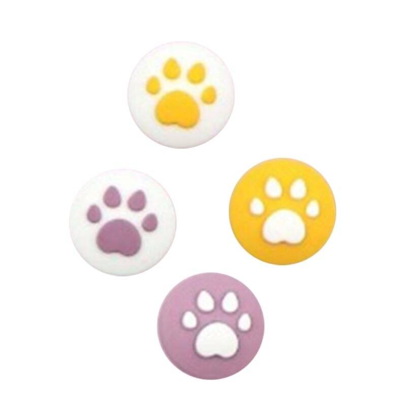 4 st söt tecknad cat paw joystick silikon tumgrepp skydd för nintend switch/lite spelkontroll tillbehör rocker cap kit - 5