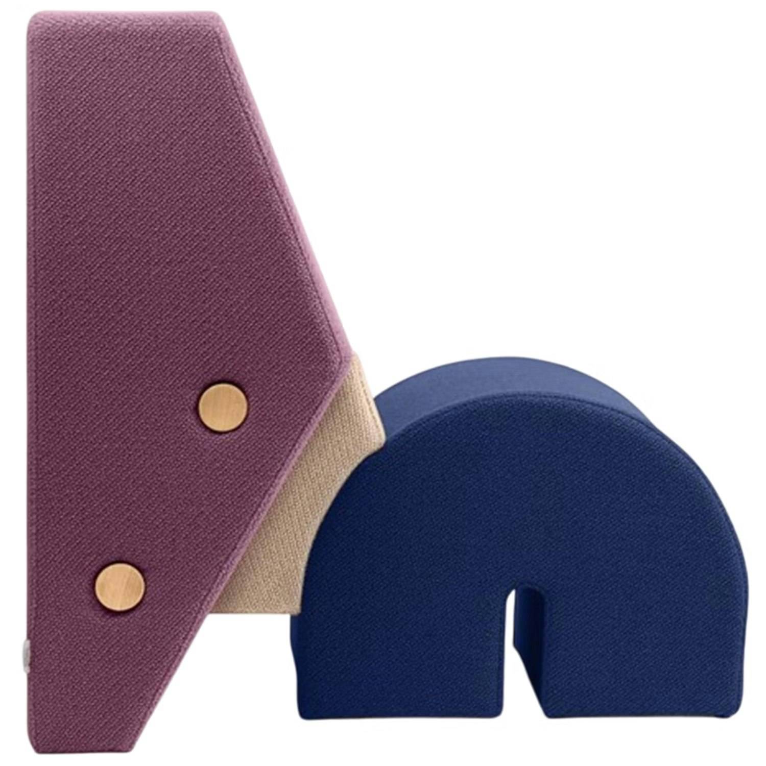 Please Wait To Be Seated Keystone Loungestol Fig Purple / Offwhite / Navy Blue - Lænestole Tekstil Off-White - 1003003