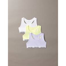 3 Pack Girls Bralettes - Icon Cotton Stretch - Purple - 8-10 years