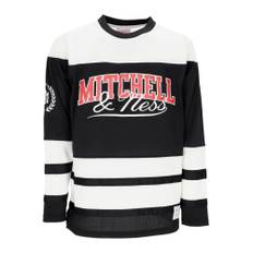 Mitchell & Ness, Sport, Herr, Svart, S, Polyester, Svart hockeytröja med långa ärmar