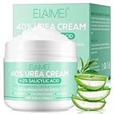 40 % urea grädde Plus 2 % salicylsyra – hyaluronsyra, tea tree och aloe vera-fotkräm för djup moisturizes urea kräm för fot och hand maximal styrka – Callus Remover for Cracked Feet, Heels