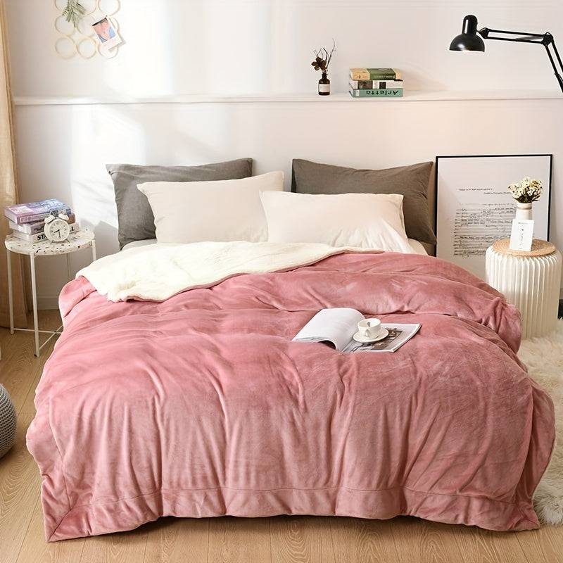 LuxeFlannel – Dubbelsidig Sherpa Filt för Ultimat Komfort - Bönpasta / 70*100cm