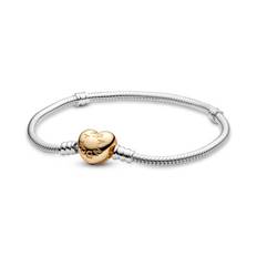 Pandora Moments Slangekædearmbånd m. forgyldt hjertelås (23 cm)