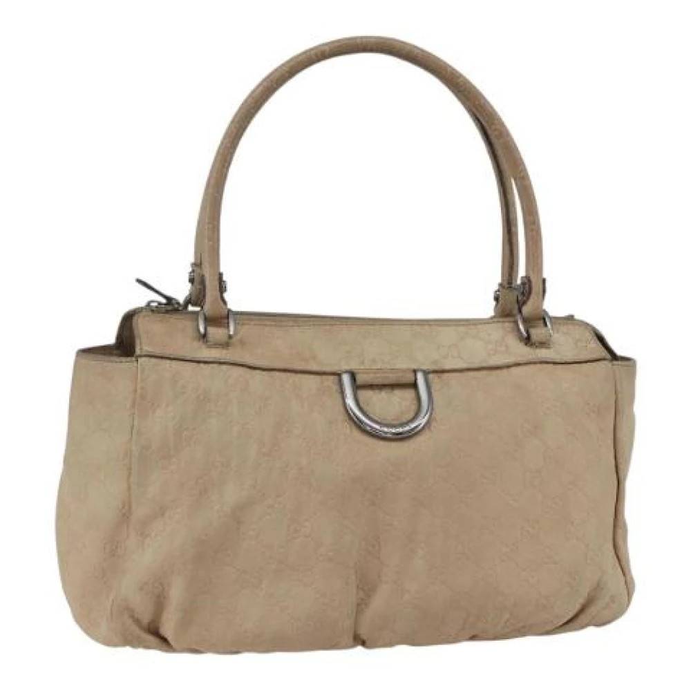 Gucci Vintage Pre-owned Canvas Håndtaske - Vintage - Dame - Beige - ONE SIZE -