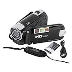 Vhs-videokamera, mini-DV-videokamera 4K 48 MP DV-kamera 2,7 tum TFT roterbar skärm 16x digital zoom videokamera med USB-kabel Handhållen kompakt videokamera för familjen, (Svart)