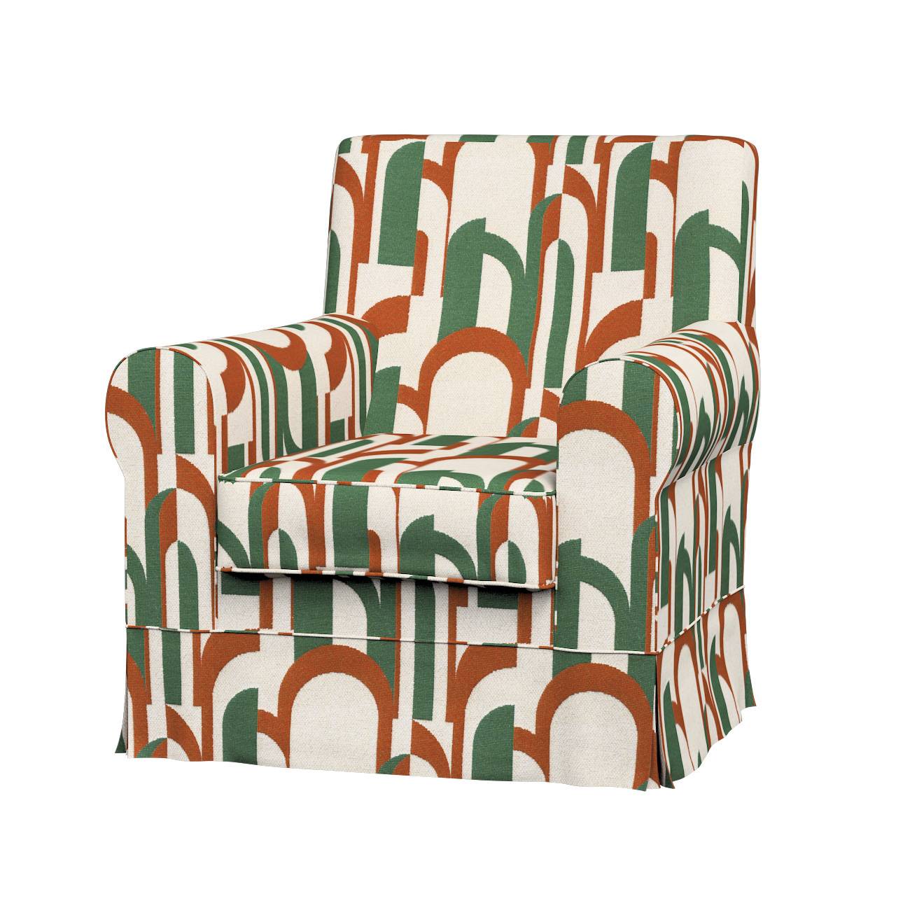 Ektorp Jennylund betræk, Boucle naturhvid, grøn og terracotta, 78 X 84 X 85 CM, Cosy Home