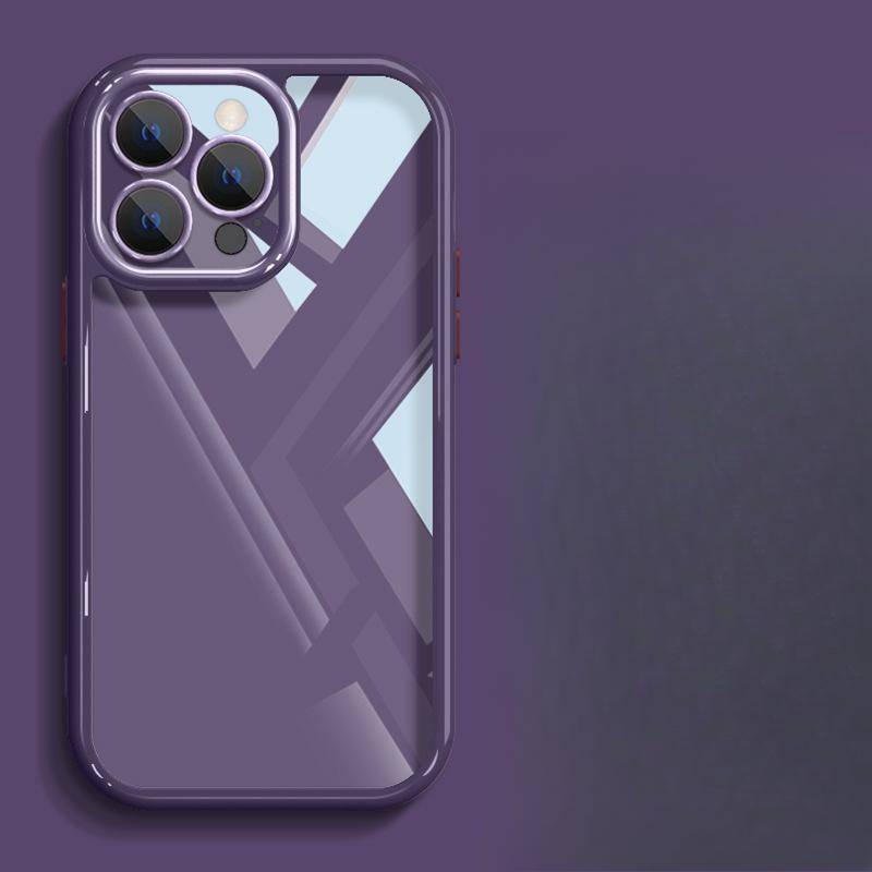 Applicable To IPhone15 IPhone Case 14/13promax Simple Solid Color 12 Transparent All-inclusive Anti-fall iPhone SE (2nd Generation)
