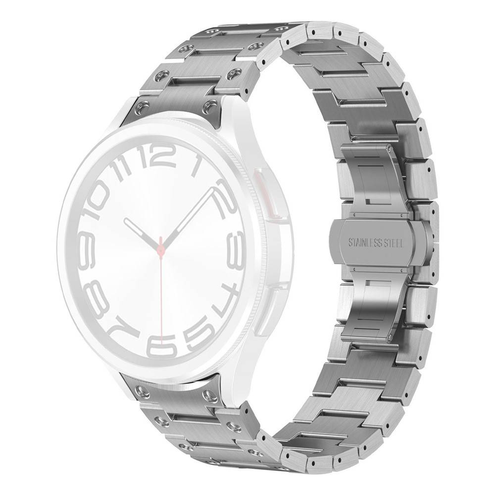 Samsung Galaxy Watch7 /6 /5 / FE - 44/40mm - Klockarmband i rostfritt stål - Justerbar längd - Silver