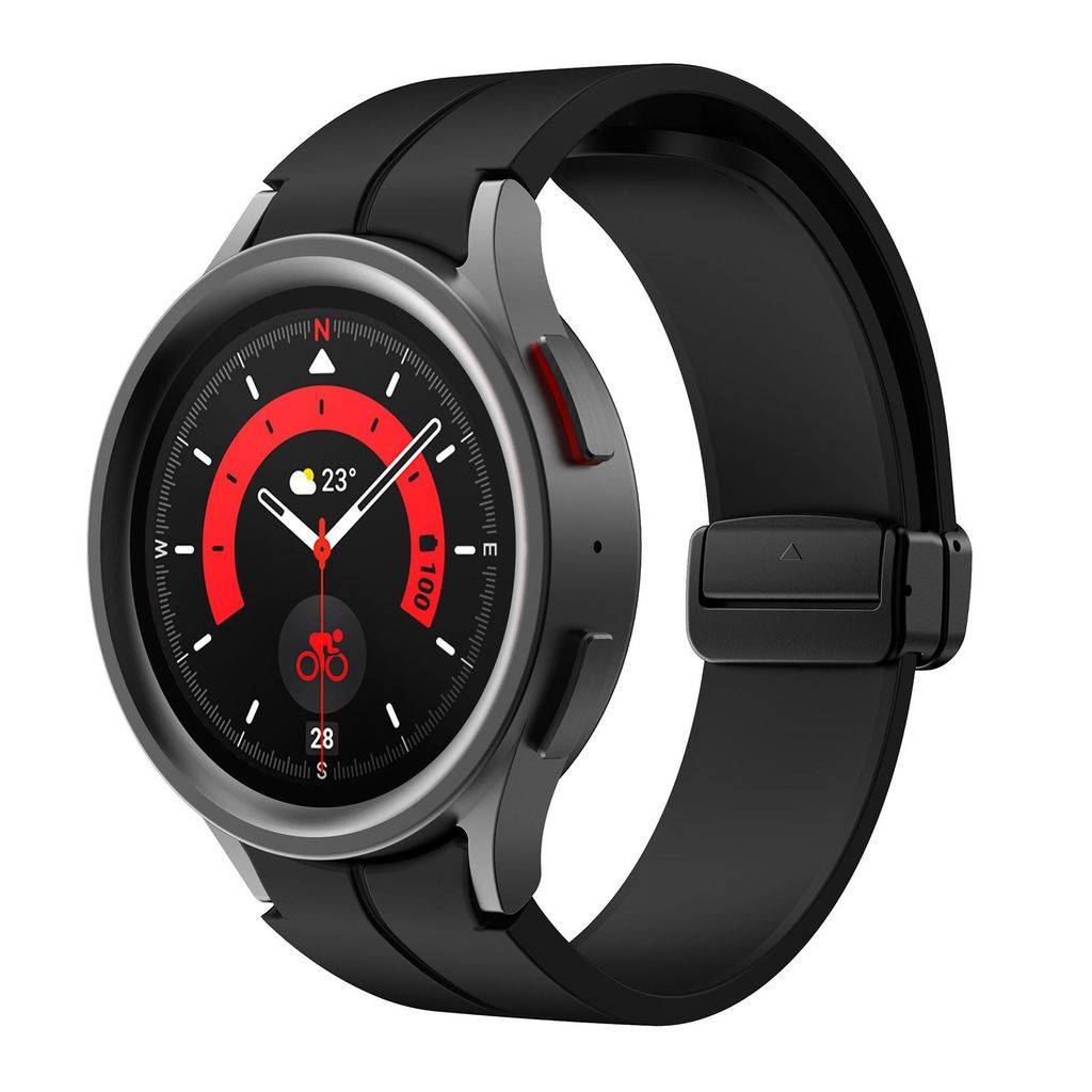Samsung Galaxy Watch 7/6/5 Urrem Silikone Magnetisk Spænde – Sort