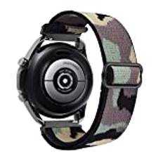 20mm 22mm rem kompatibel med Samsung Galaxy Watch 4/classic/46mm/Active 2/Gear S3/5/5 Pro 44mm 40mm Nylon Elastisk Huawei GT 2/3 Pro Band (Color : Camouflage green, Size : 20mm)