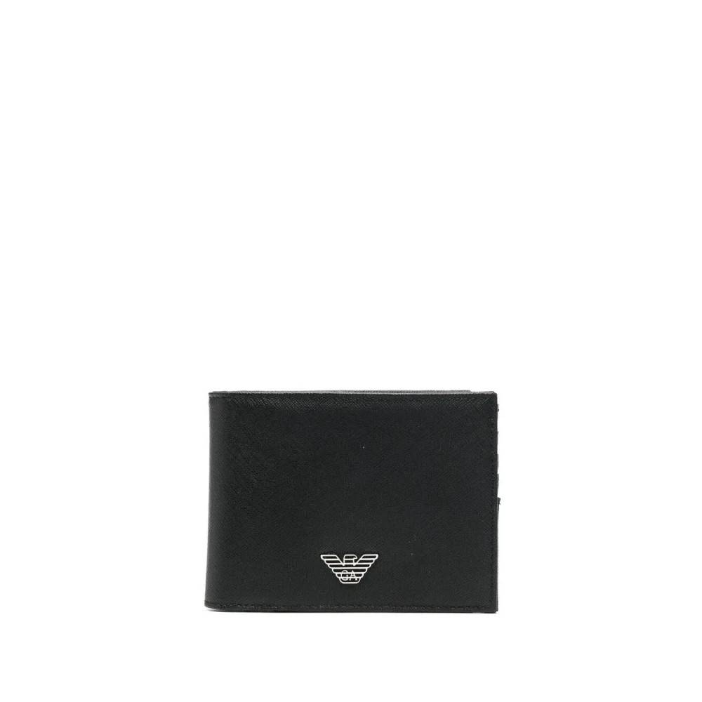 Emporio Armani - ASV Plånbok med myntfack och örnplatta Accessoarer - Herr - ONE Size - Läder