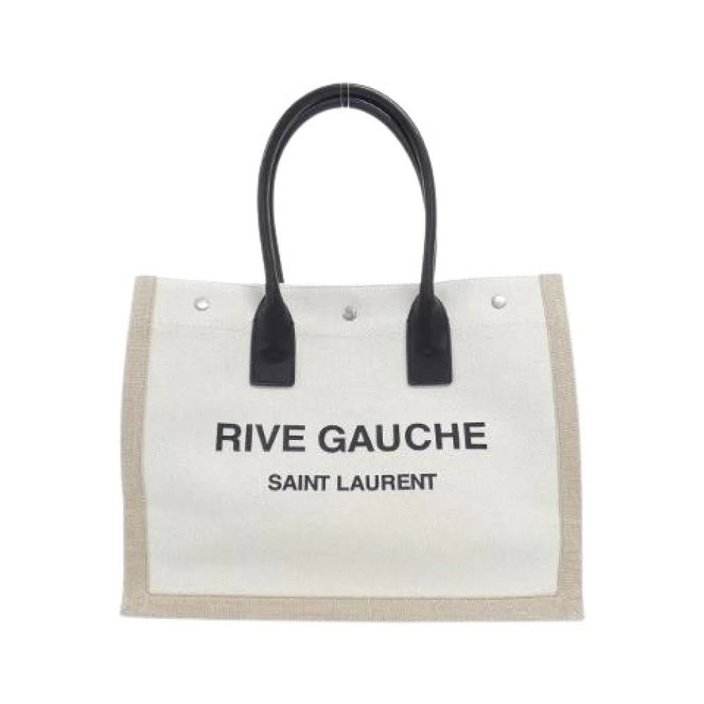 Yves Saint Laurent Vintage Pre-owned Cotton Linen Tote Bag - Vintage - Dame - Beige - ONE SIZE - Bomuld