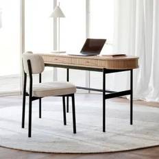 Haddington skrivebord hvidolieret/ m sort stel