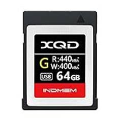 INDMEM 64 GB XQD Card Tough MLC XQD 5X Flash Memory Card High Speed G-serien (Read 440 MB/s och skriv 400 MB/s)