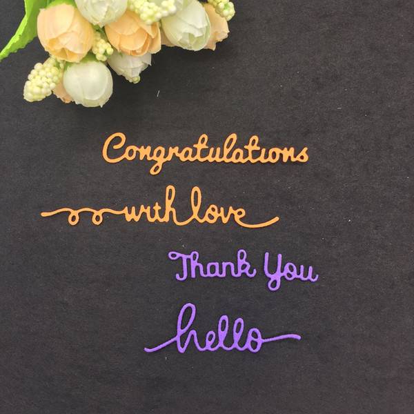 Cutting dies alphabet with love congratulations Cards Stencil Scrapbooking Paper Crafts handmade Embossing folder DIY paper craft Machines