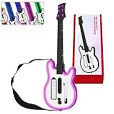 NAUXIU 2024 Wii Guitar Hero Controller trådlös kompatibel med gitarrhjälte Wii rockband 2 spel gitarr hjälte World Tour bunt klon hjälte, RGB-lampor